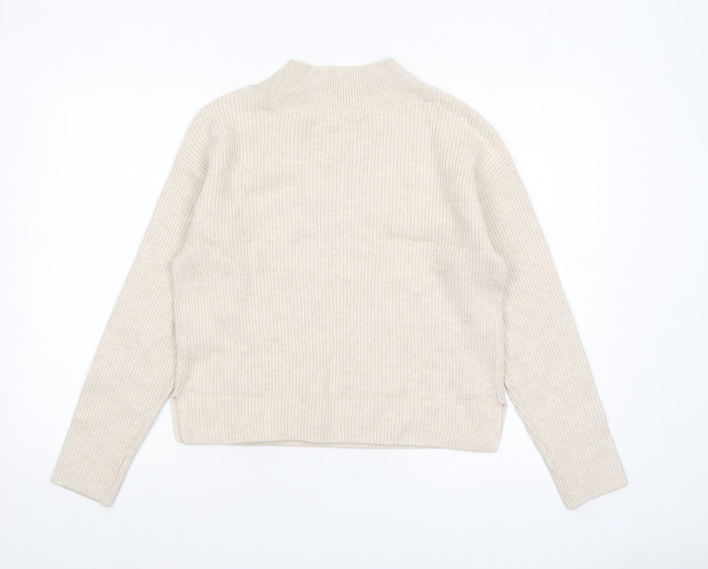 Marks and Spencer Womens Beige V-Neck Knit Jumper Small