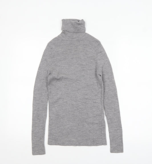Uniqlo Women’s Grey Wool Roll Neck Jumper Size L