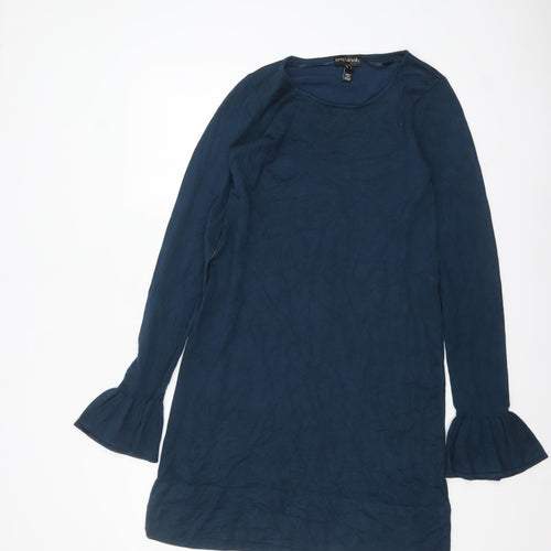 Long Tall Sally Women's Blue Size 10 Shift Dress with Flared Sleeves