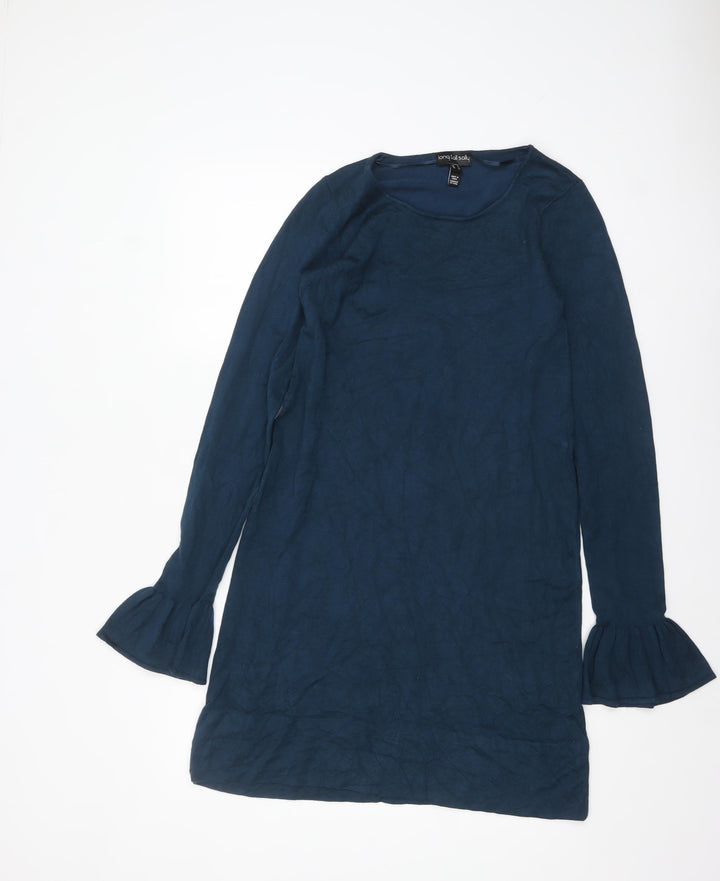 Long Tall Sally Women's Blue Size 10 Shift Dress with Flared Sleeves