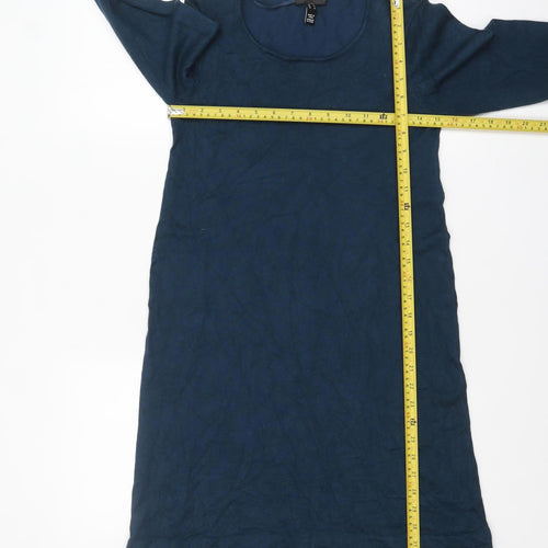 Long Tall Sally Women's Blue Size 10 Shift Dress with Flared Sleeves