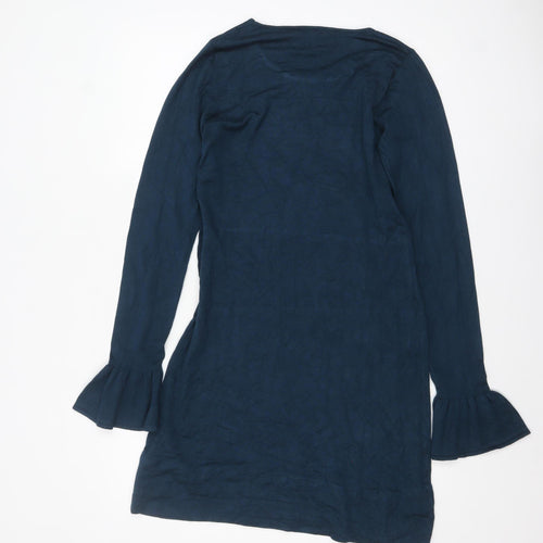Long Tall Sally Women's Blue Size 10 Shift Dress with Flared Sleeves