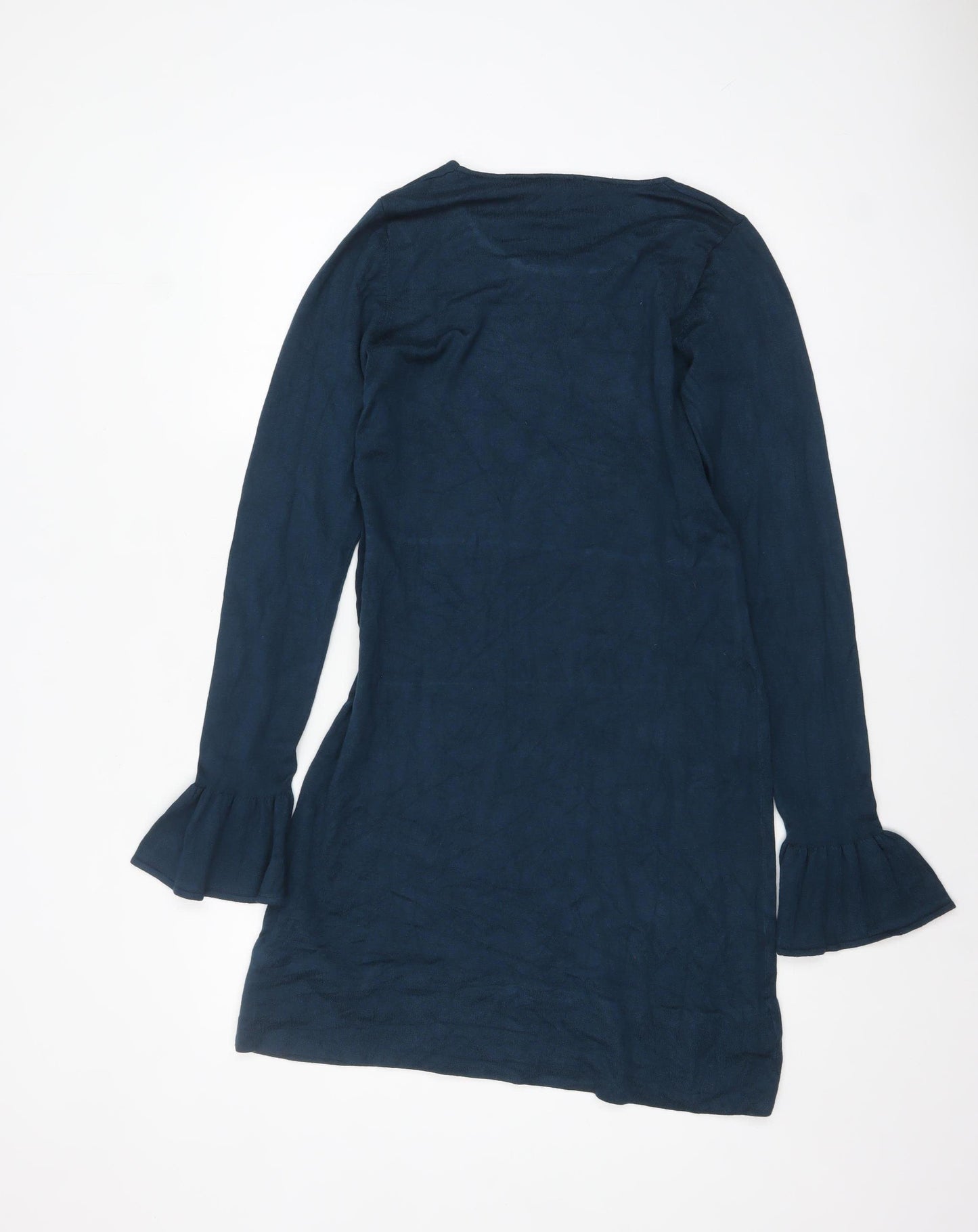 Long Tall Sally Women's Blue Size 10 Shift Dress with Flared Sleeves
