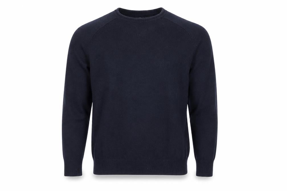 Front view of Gap Men's Navy Blue XL Crew Neck Wool Cotton jumper