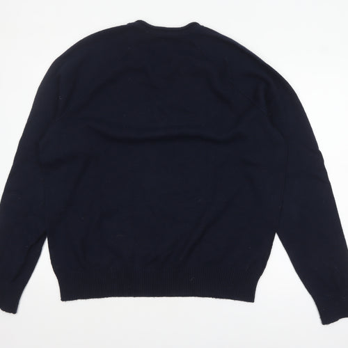 GAP Men's Navy Blue XL Crew Neck Wool Cotton Pullover Jumper