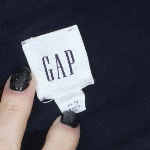 GAP Men's Navy Blue XL Crew Neck Wool Cotton Pullover Jumper