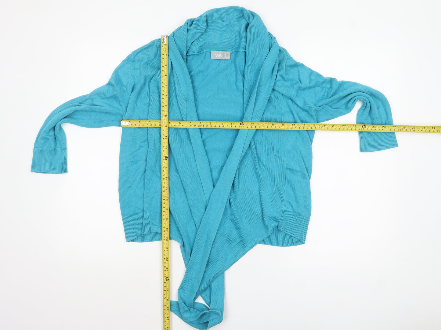 Wallis Women Blue M Open Front Knit Cardigan Lightweight