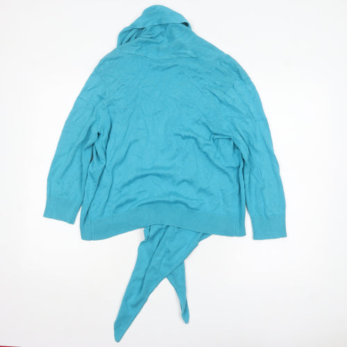 Wallis Women Blue M Open Front Knit Cardigan Lightweight