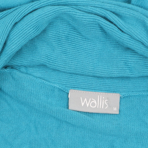 Wallis Women Blue M Open Front Knit Cardigan Lightweight