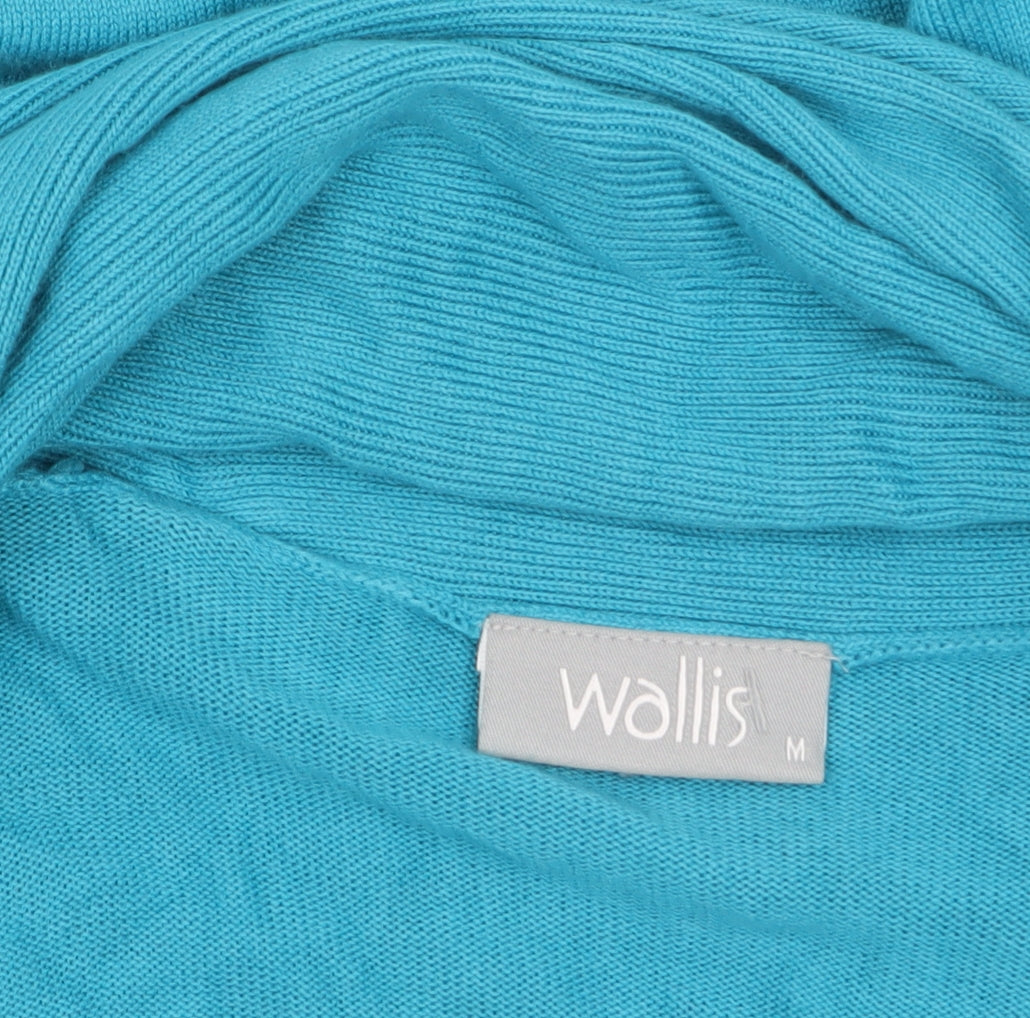 Wallis Women Blue M Open Front Knit Cardigan Lightweight