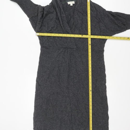 Monsoon Women Grey Knit Knee Length Shift Dress Size M