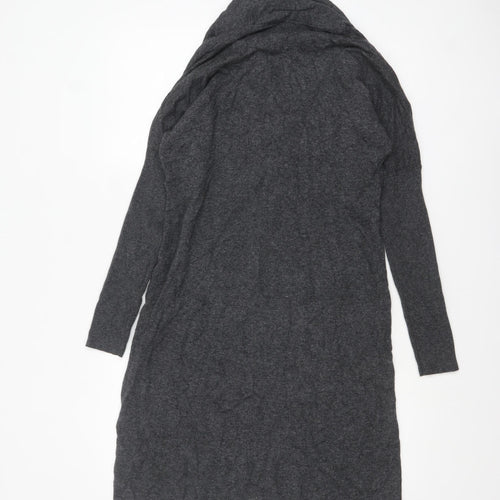 Monsoon Women Grey Knit Knee Length Shift Dress Size M