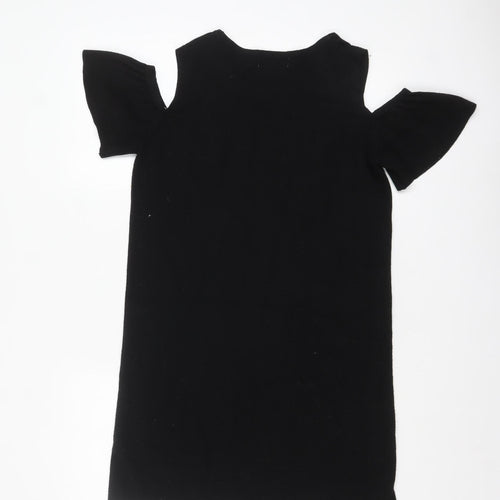 JCL Women’s Black Cold Shoulder Knit Pullover Jumper One Size