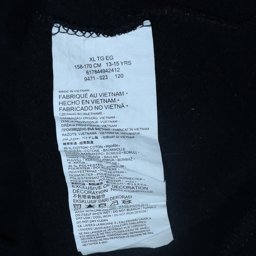 Converse Teens Black XL Pullover Hoodie with Logo