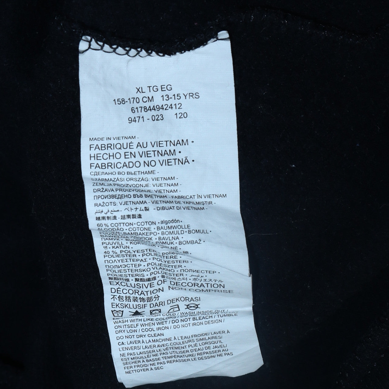 Converse Teens Black XL Pullover Hoodie with Logo