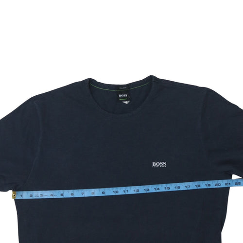 Hugo Boss Men Blue XL Regular Fit Cotton Crew Neck T-Shirt