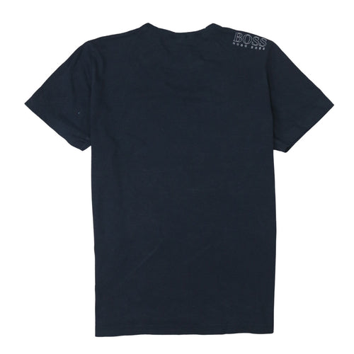 Hugo Boss Men Blue XL Regular Fit Cotton Crew Neck T-Shirt