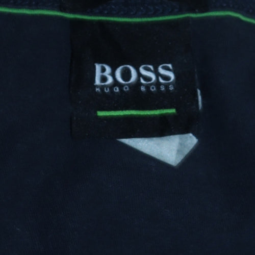 Hugo Boss Men Blue XL Regular Fit Cotton Crew Neck T-Shirt