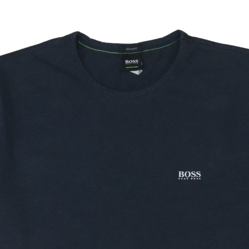 Hugo Boss Men Blue XL Regular Fit Cotton Crew Neck T-Shirt