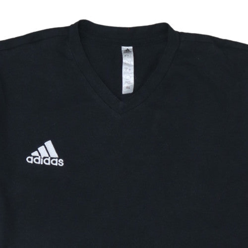Adidas Men Black Short Sleeve V-Neck Sports T-Shirt Size L