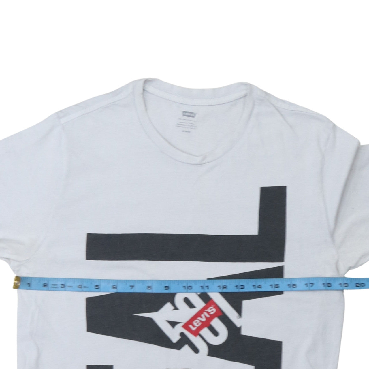 Levi's Men's White Graphic Print Crew Neck Cotton T-Shirt M