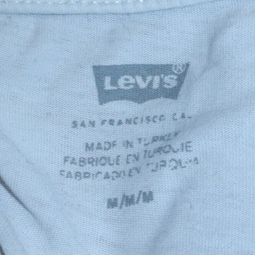 Levi's Men's White Graphic Print Crew Neck Cotton T-Shirt M