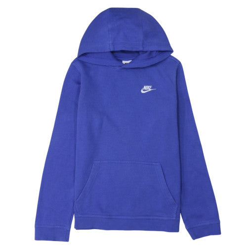 Nike Blue Teens Pullover Hoodie XL 158-170cm Logo Fleece Sweatshirt