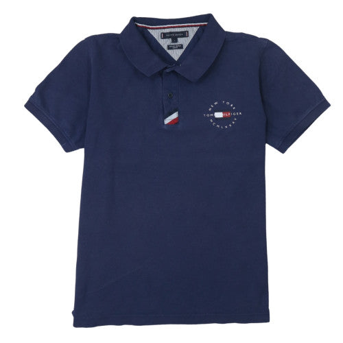 Tommy Hilfiger Men's Navy Blue Slim Fit Organic Cotton Polo L