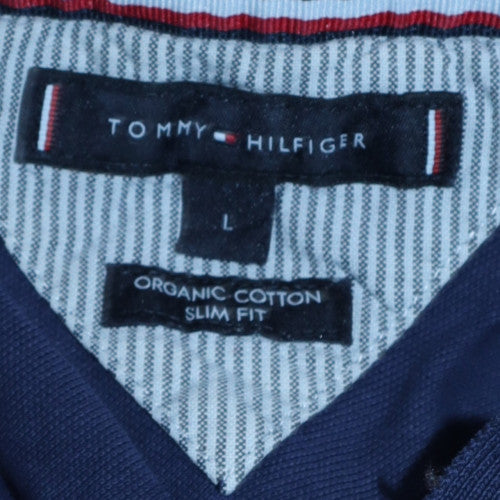 Tommy Hilfiger Men's Navy Blue Slim Fit Organic Cotton Polo L