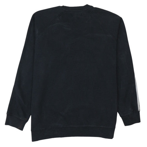Adidas Mens Black Crew Neck Logo Sweatshirt L Cotton Blend