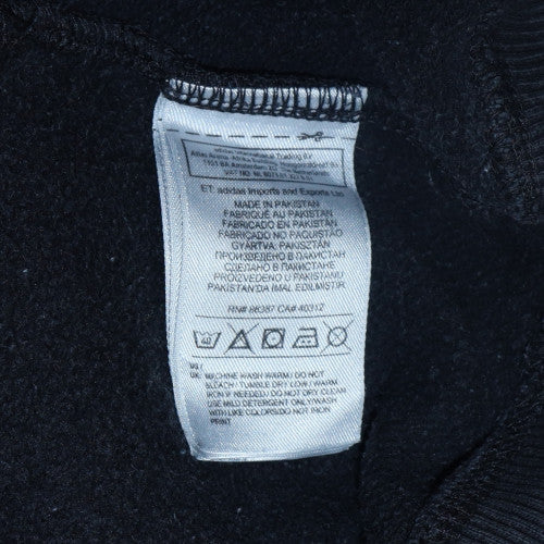 Adidas Mens Black Crew Neck Logo Sweatshirt L Cotton Blend