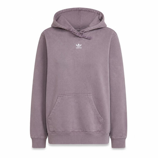 Front view of Adidas women’s purple hoodie, size UK 10, pullover cotton blend casual