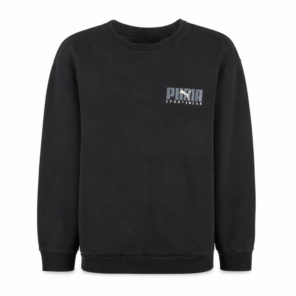 Puma Mens Black XS Regular Fit Crew Neck Fleece Sweatshirt