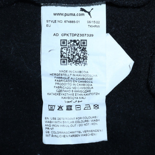 Puma Mens Black XS Regular Fit Crew Neck Fleece Sweatshirt