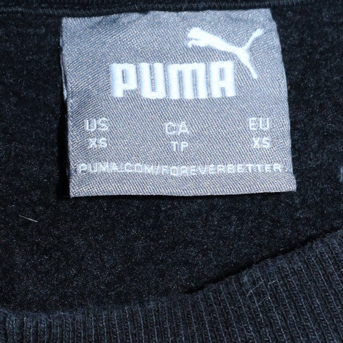 Puma Mens Black XS Regular Fit Crew Neck Fleece Sweatshirt