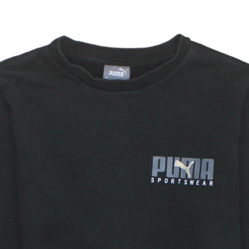 Puma Mens Black XS Regular Fit Crew Neck Fleece Sweatshirt
