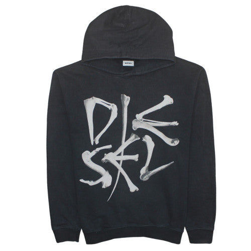 Diesel Mens Black XL Pullover Hoodie with Graphic Print