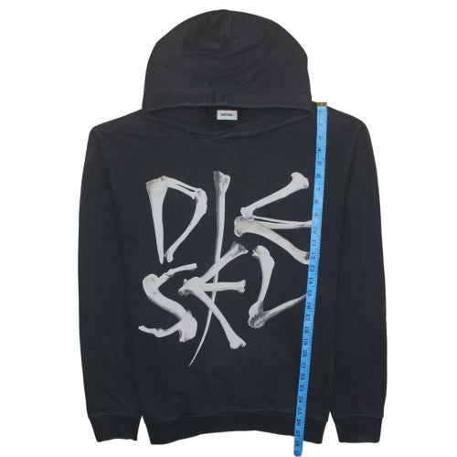 Diesel Mens Black XL Pullover Hoodie with Graphic Print