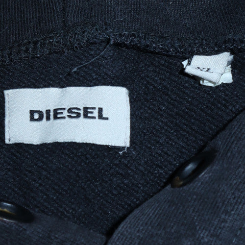 Diesel Mens Black XL Pullover Hoodie with Graphic Print