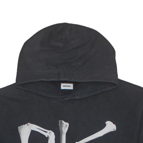 Diesel Mens Black XL Pullover Hoodie with Graphic Print