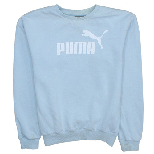 Puma Men’s Blue Crew Neck Logo Sweatshirt Size S