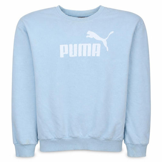 Front view of Puma Men’s Blue Crew Neck Logo Sweatshirt, size S