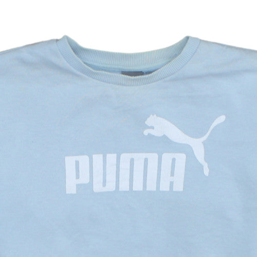 Puma Men’s Blue Crew Neck Logo Sweatshirt Size S