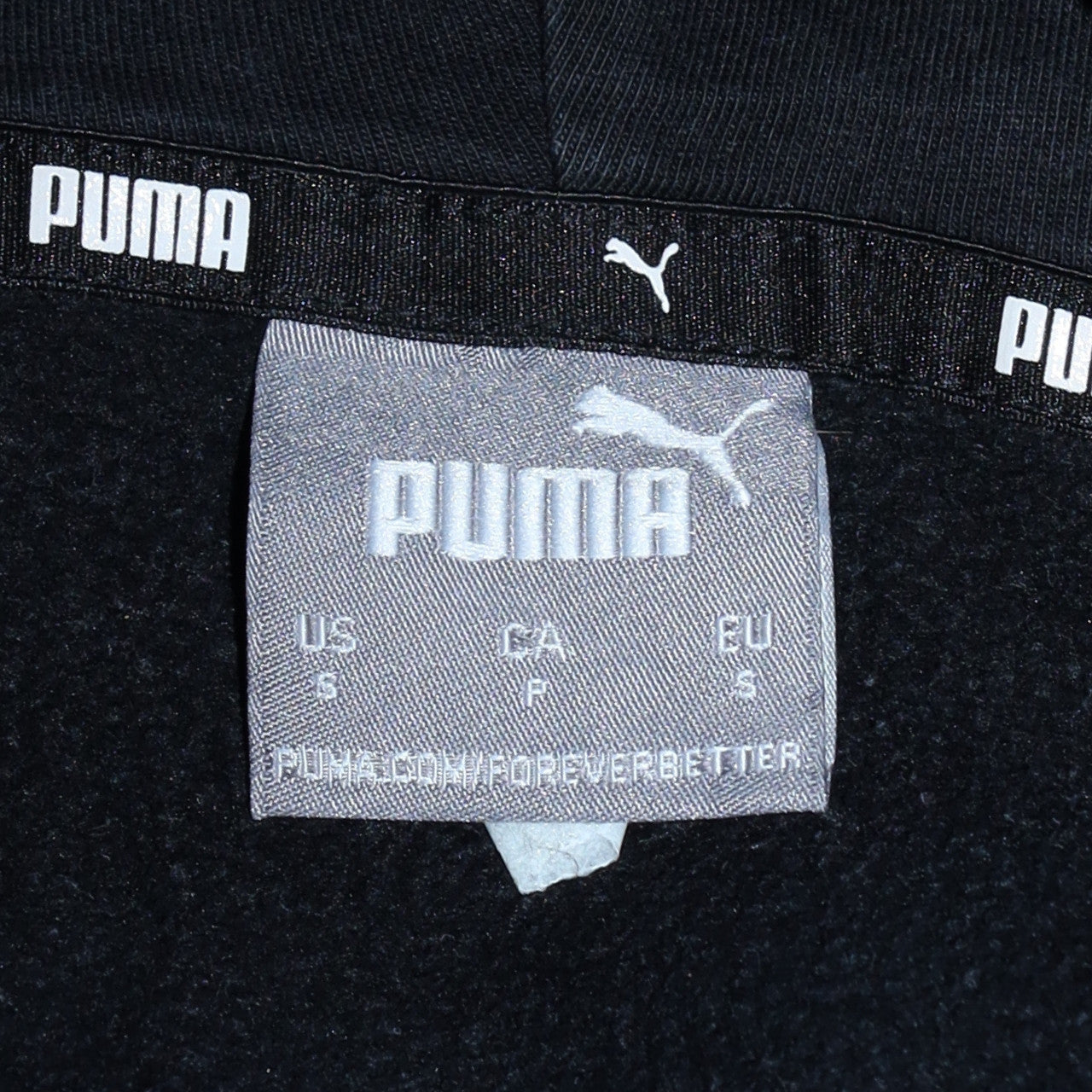 Puma Men's Black Small Pullover Hoodie Fleece Sweatshirt