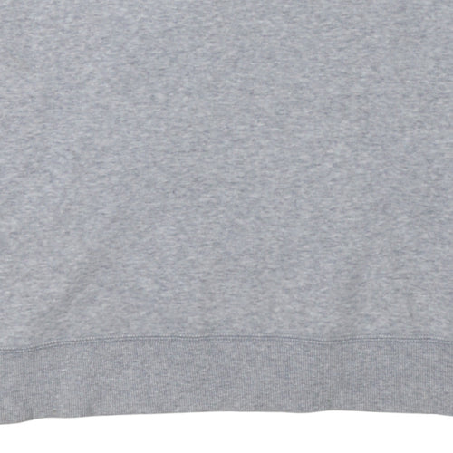 Adidas Men’s Grey Pullover Sweatshirt L Logo Zip Pocket Crew Neck
