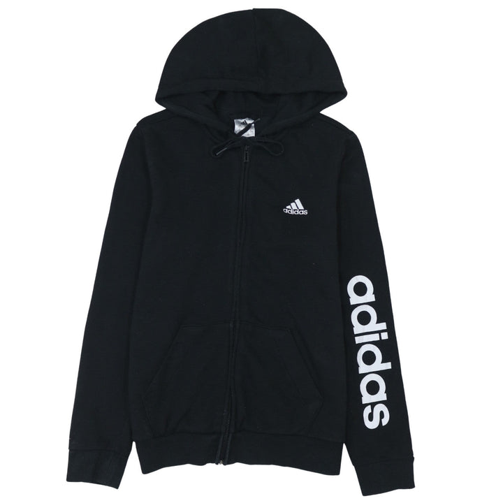 Adidas Women's Black Full Zip Hoodie Size Small UK 8-10 Cotton Blend