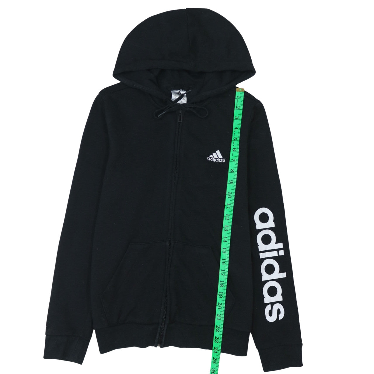 Adidas Women's Black Full Zip Hoodie Size Small UK 8-10 Cotton Blend