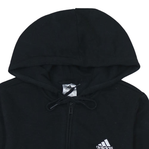 Adidas Women's Black Full Zip Hoodie Size Small UK 8-10 Cotton Blend