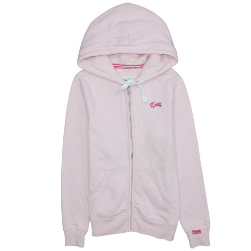Diesel Women's Pink Full Zip Hoodie Size S Cotton Blend