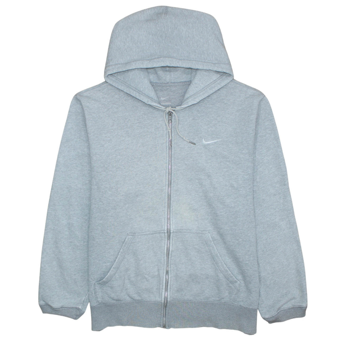 Nike Men’s Grey Full Zip Hoodie Size L Regular Fit Sportswear